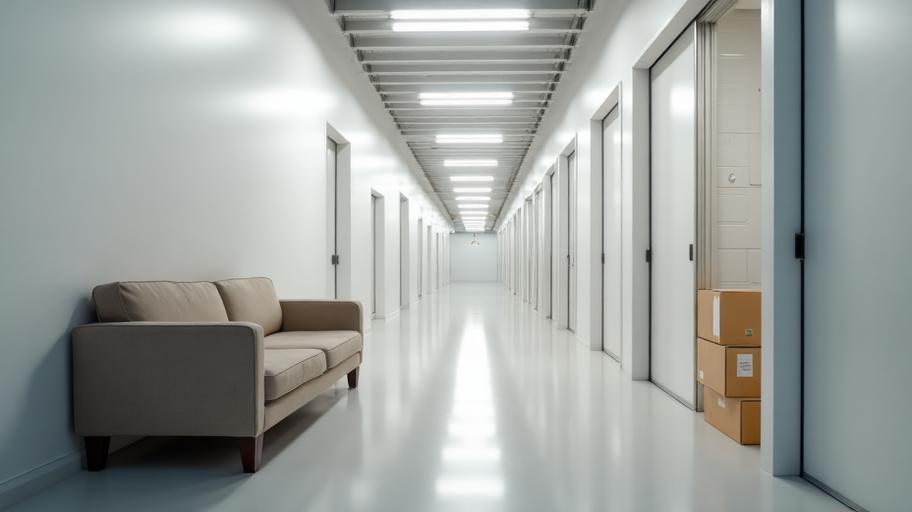 Möbel einlagern – Selfstorage-Einheit mit Möbeln und Kartons
