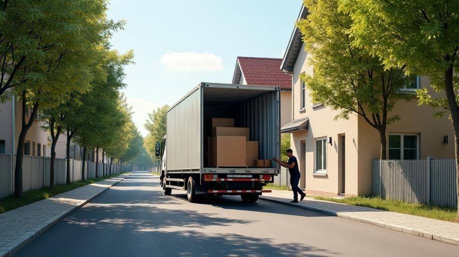 Umzug ins Ausland – Überseecontainer wird mit Umzugsgut beladen